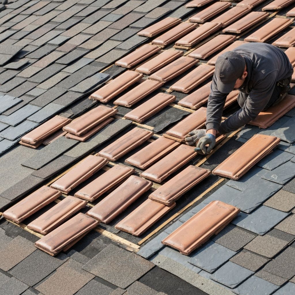 Professional roof repair work